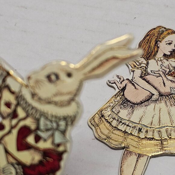 Vintage Alice in Wonderland Figure Rabbit Paper Cut Out Lewis Carroll Story - Picture 9 of 11